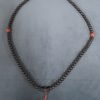MALA NECKLACE, ROSEWOOD, CORAL, 28 inch