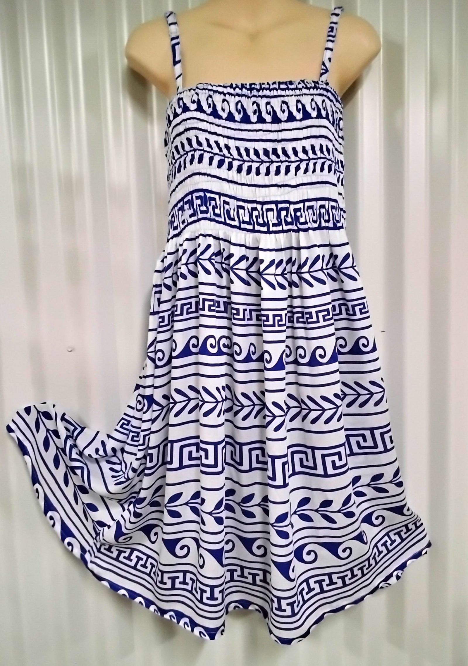 Shop Leaf print cotton sateen elastic waist dress | eShakti