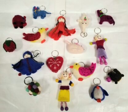 FELT KEYRINGS, 6 @ $1.50 each
