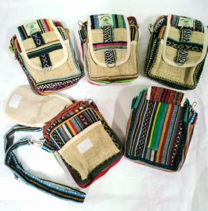 HEMP COMPARTMENT PASSPORT BAG, MULTI